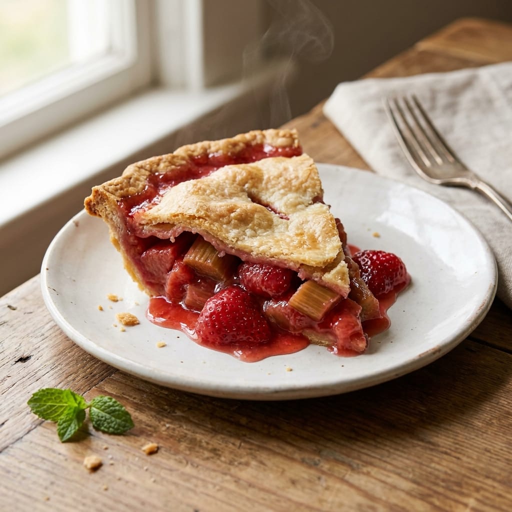 Simple Strawberry Rhubarb Pie for Family Treats