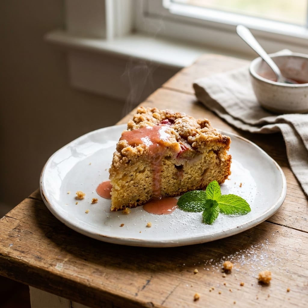 Sour Cream Rhubarb Coffee Cake