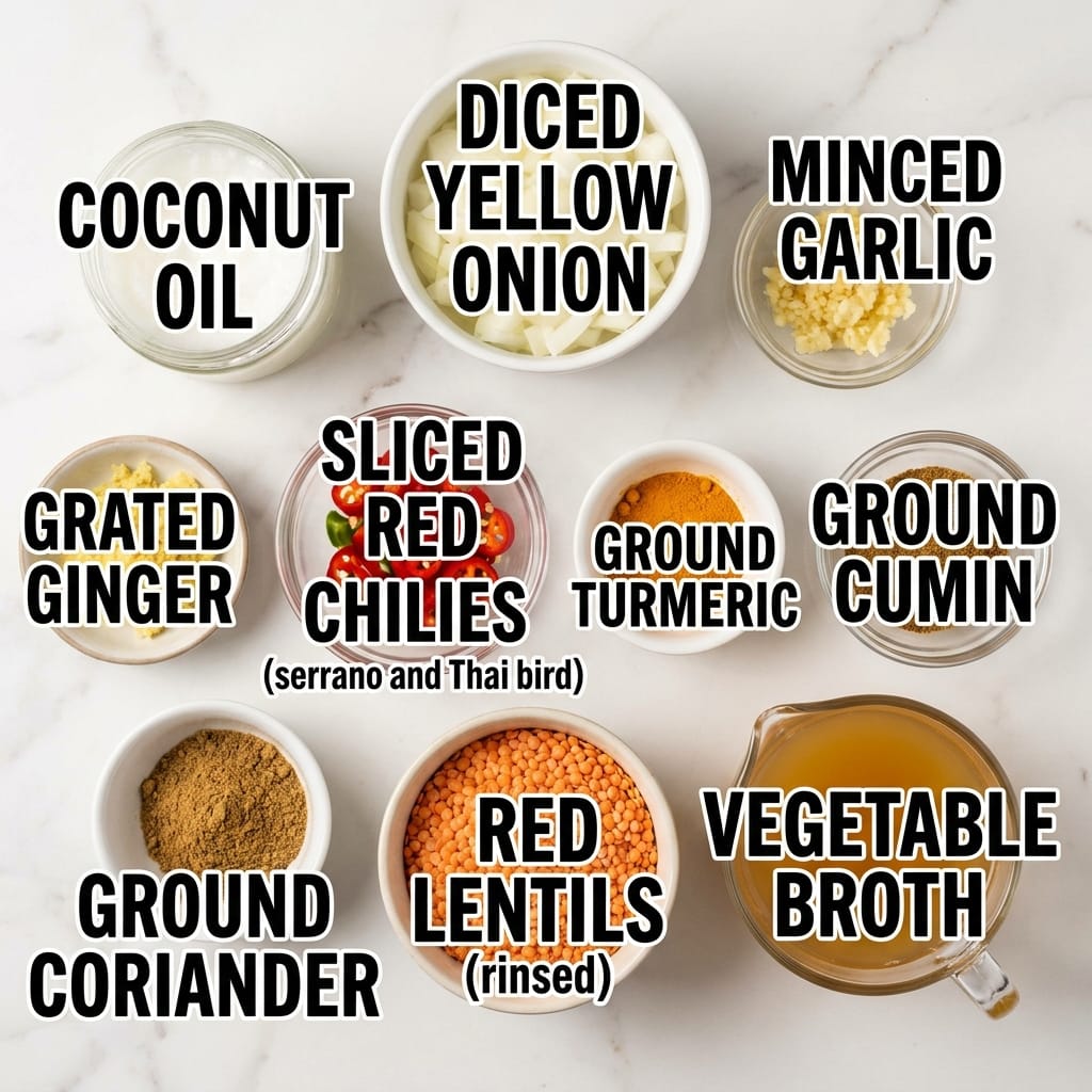 Spicy Red Lentil Coconut Soup