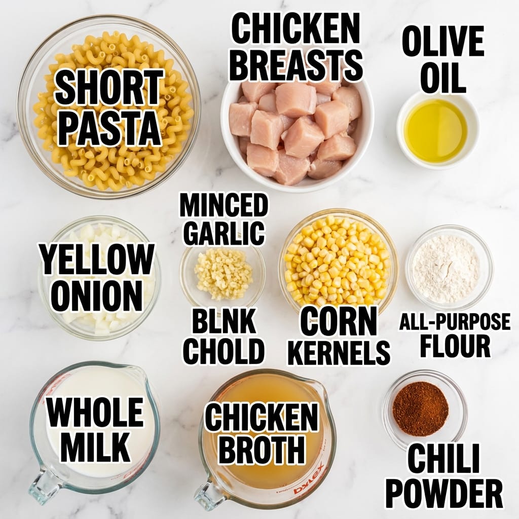 Street Corn Chicken Pasta Bake with Tajín Crunch