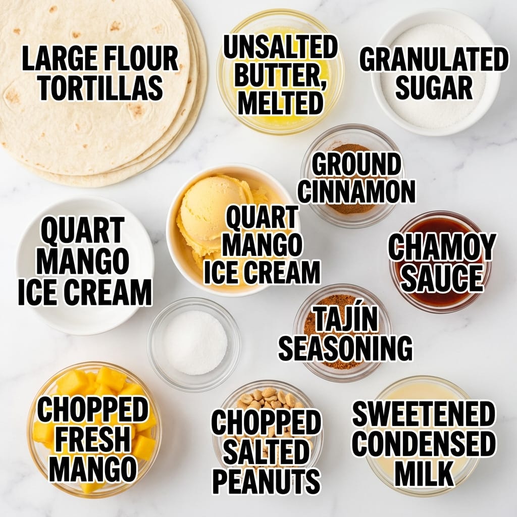 Tajín Mango Ice Cream Nachos with Chamoy Drizzle