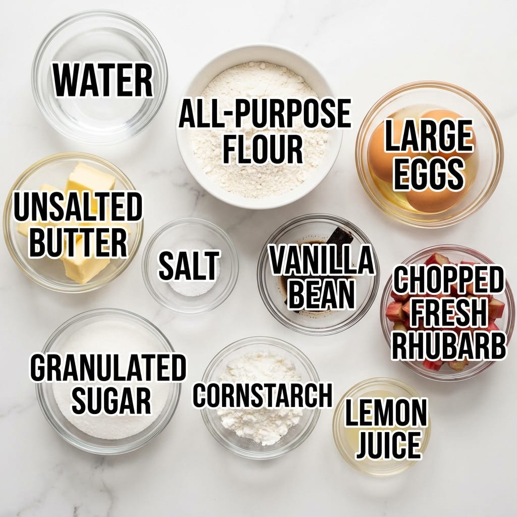 Vanilla Bean Rhubarb Cream Puff Dessert Cups