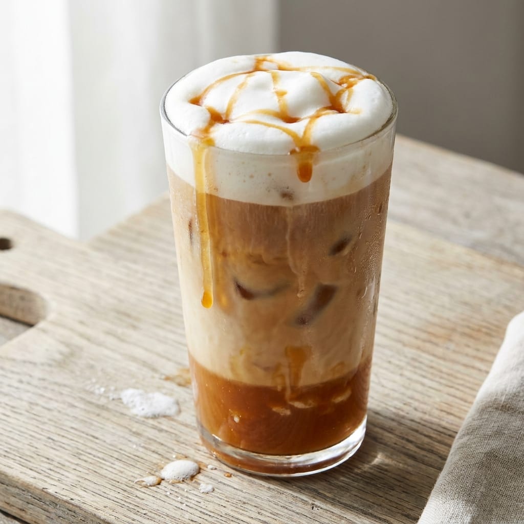 Vanilla Cold Foam Caramel Iced Latte Layers