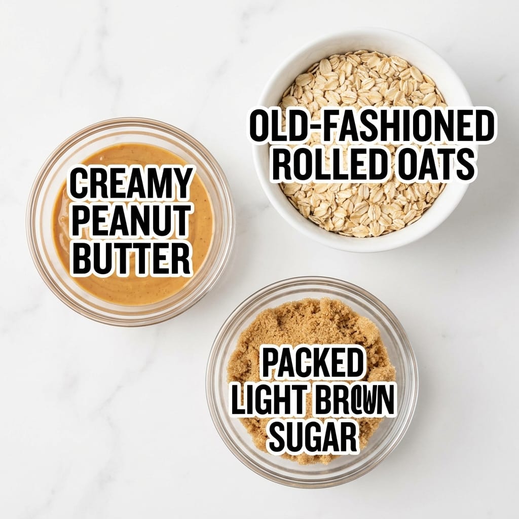 3-Ingredient Peanut Butter Oat Cookies