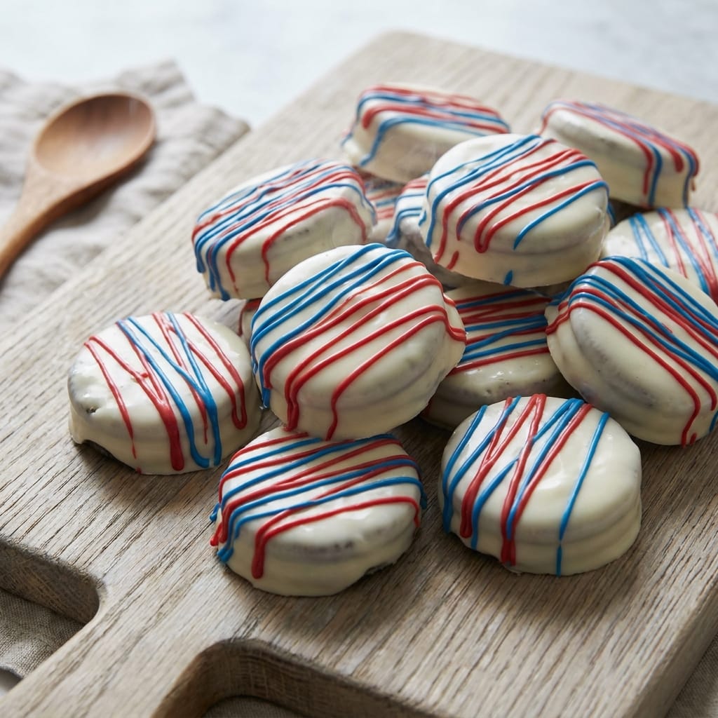 4th of July Oreos Dipped in White Chocolate – Easy Party Treat