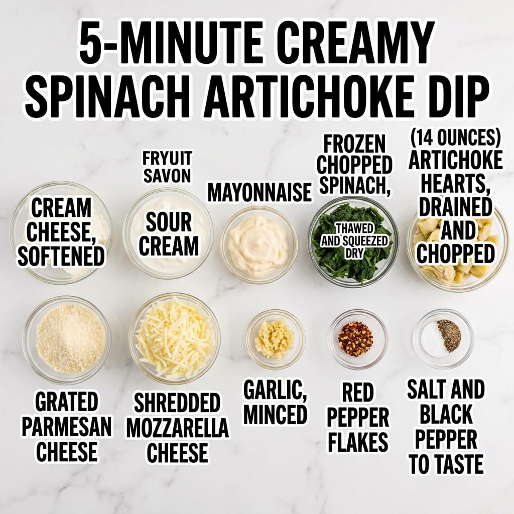 5-Minute Creamy Spinach Artichoke Dip