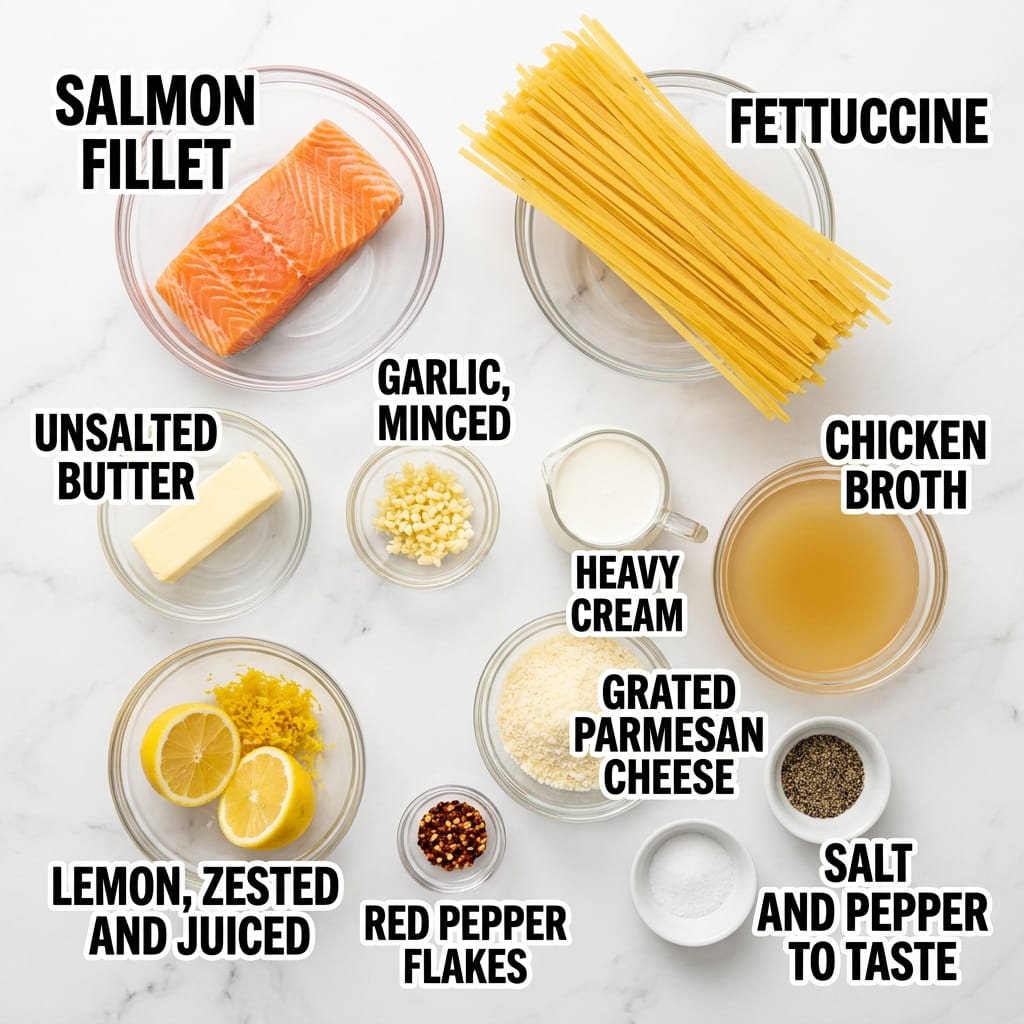 Creamy Lemon Butter Salmon Pasta