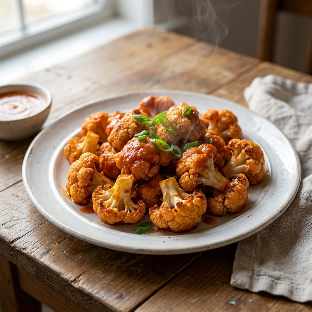 Crispy Baked Buffalo Cauliflower Bites