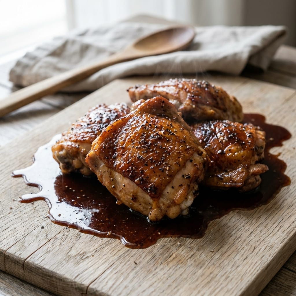 Crispy Honey Soy Chicken Thighs