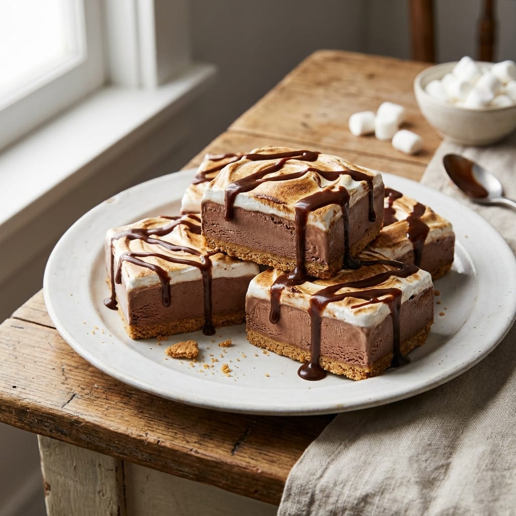 Frozen S’mores Ice Cream Sandwich Bars (Easy Summer Dessert)