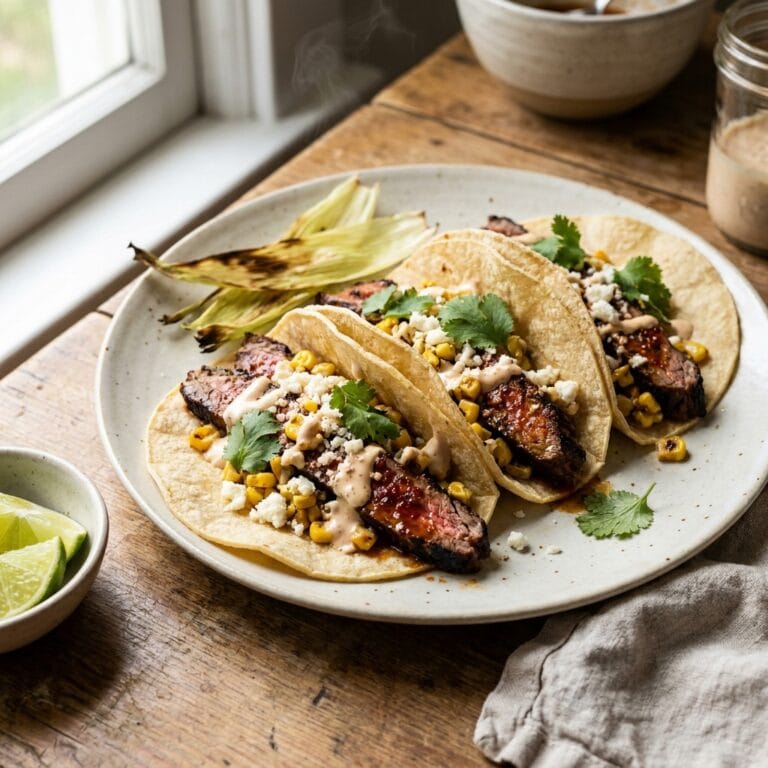 Grilled Elote Steak Tacos