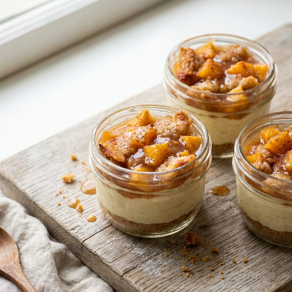 Peach Cobbler Cheesecake Cups (Creamy Southern Summer Dessert)