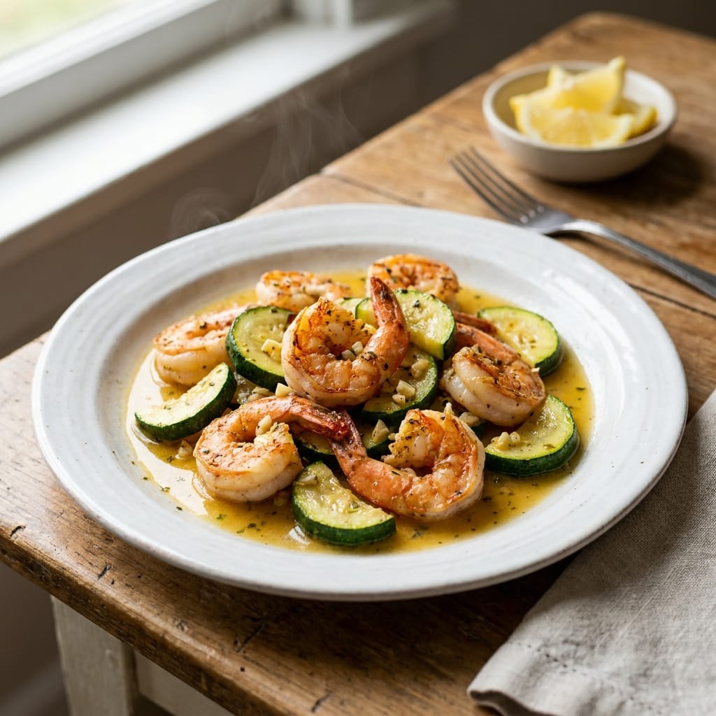 Quick Garlic Butter Shrimp and Zucchini