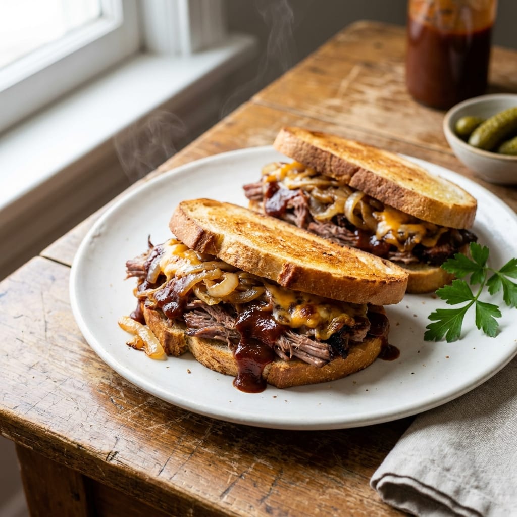 Savory BBQ Brisket Melts with Sweet Caramelized Onions & Crispy Delight