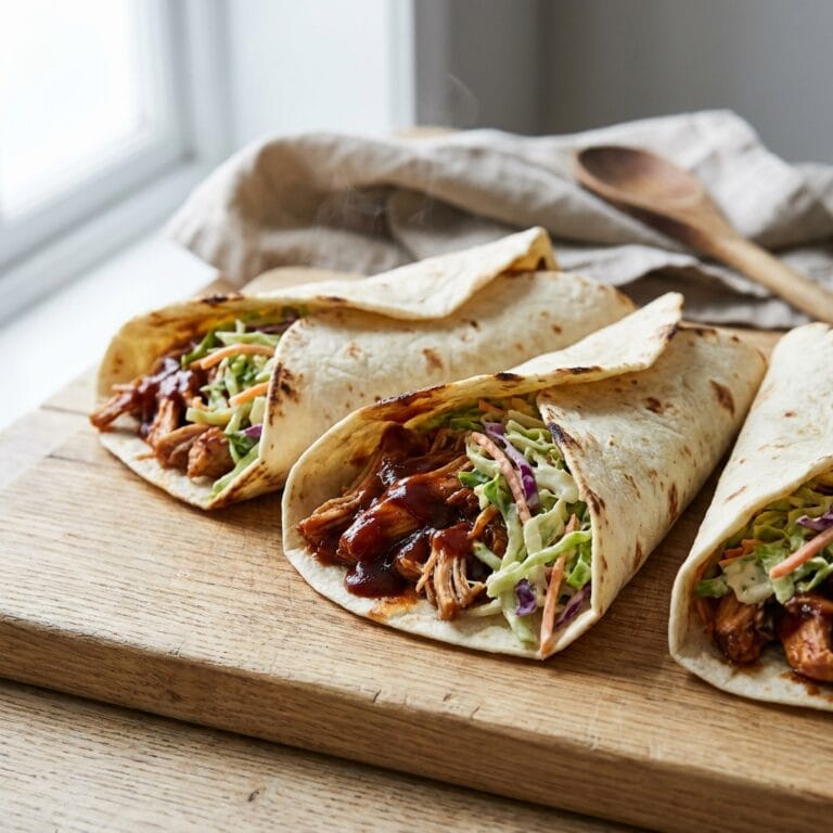 Smoky BBQ Chicken & Crunchy Coleslaw Wraps: A Flavorful Twist!