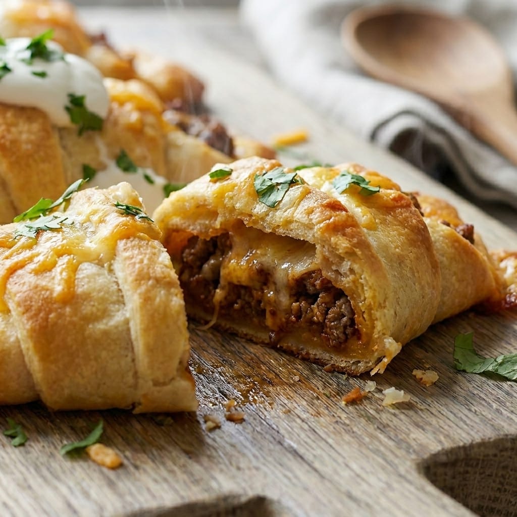 Cheesy Taco Stuffed Crescent Bake Rolls