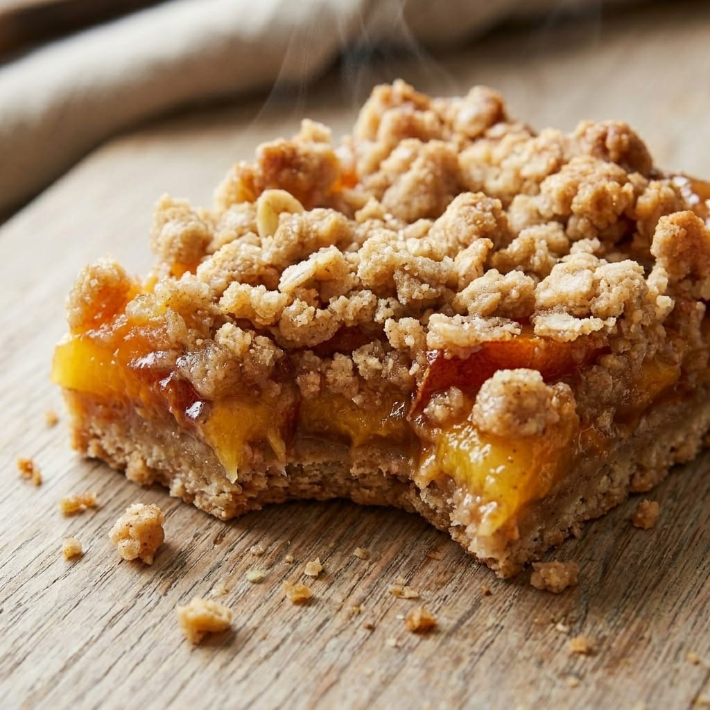 Brown Butter Peach Crumble Bars