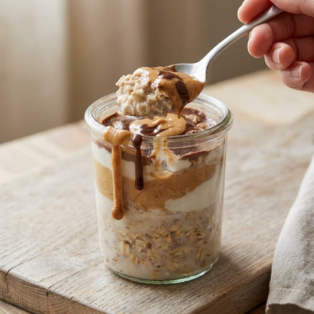Chocolate Peanut Butter Overnight Oats Cups