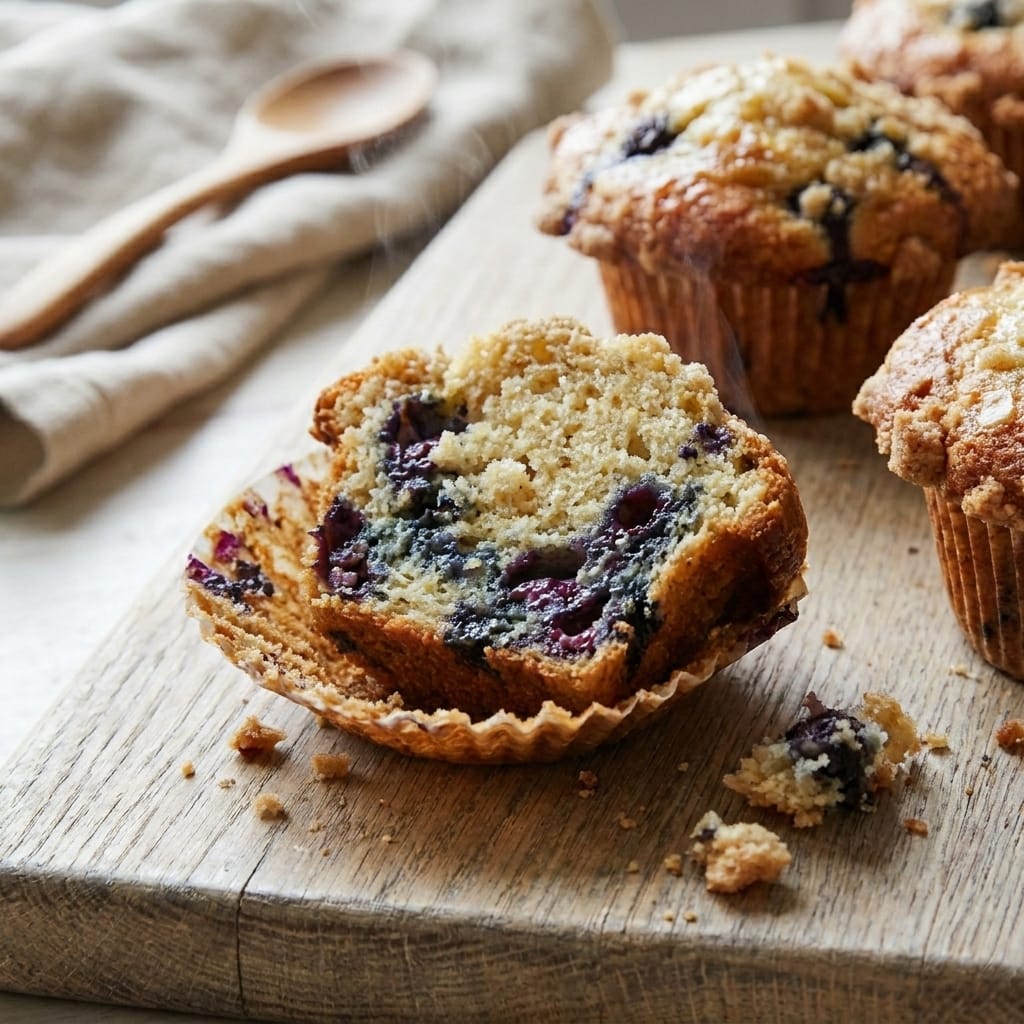 Bakery-Style Brown Butter Blueberry Crumble Muffins