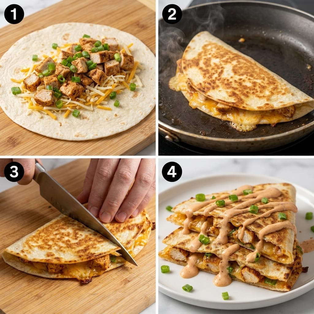 Loaded Chicken Quesadilla Melt with Chipotle Sour Cream