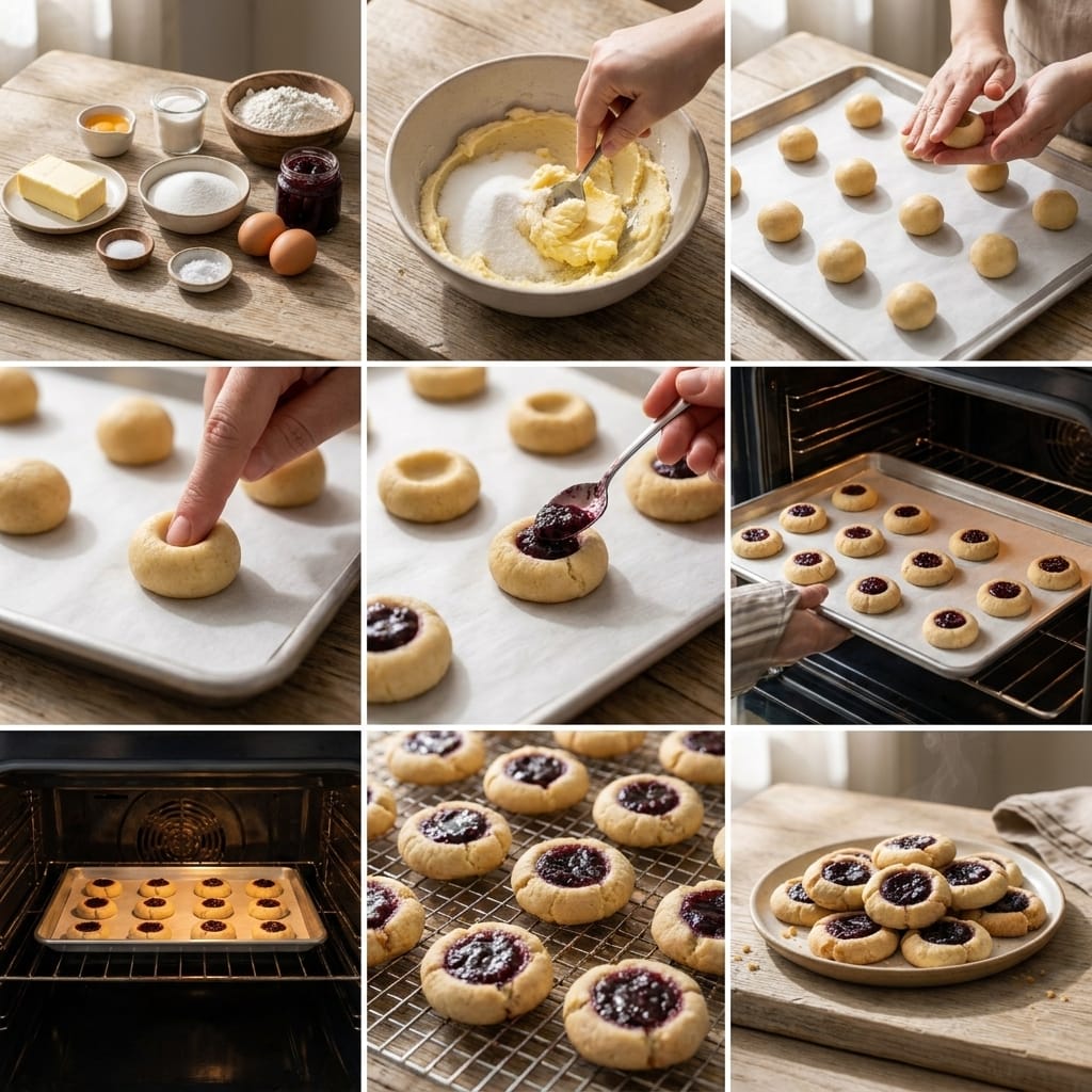 Blackberry Jam Thumbprint Cookies