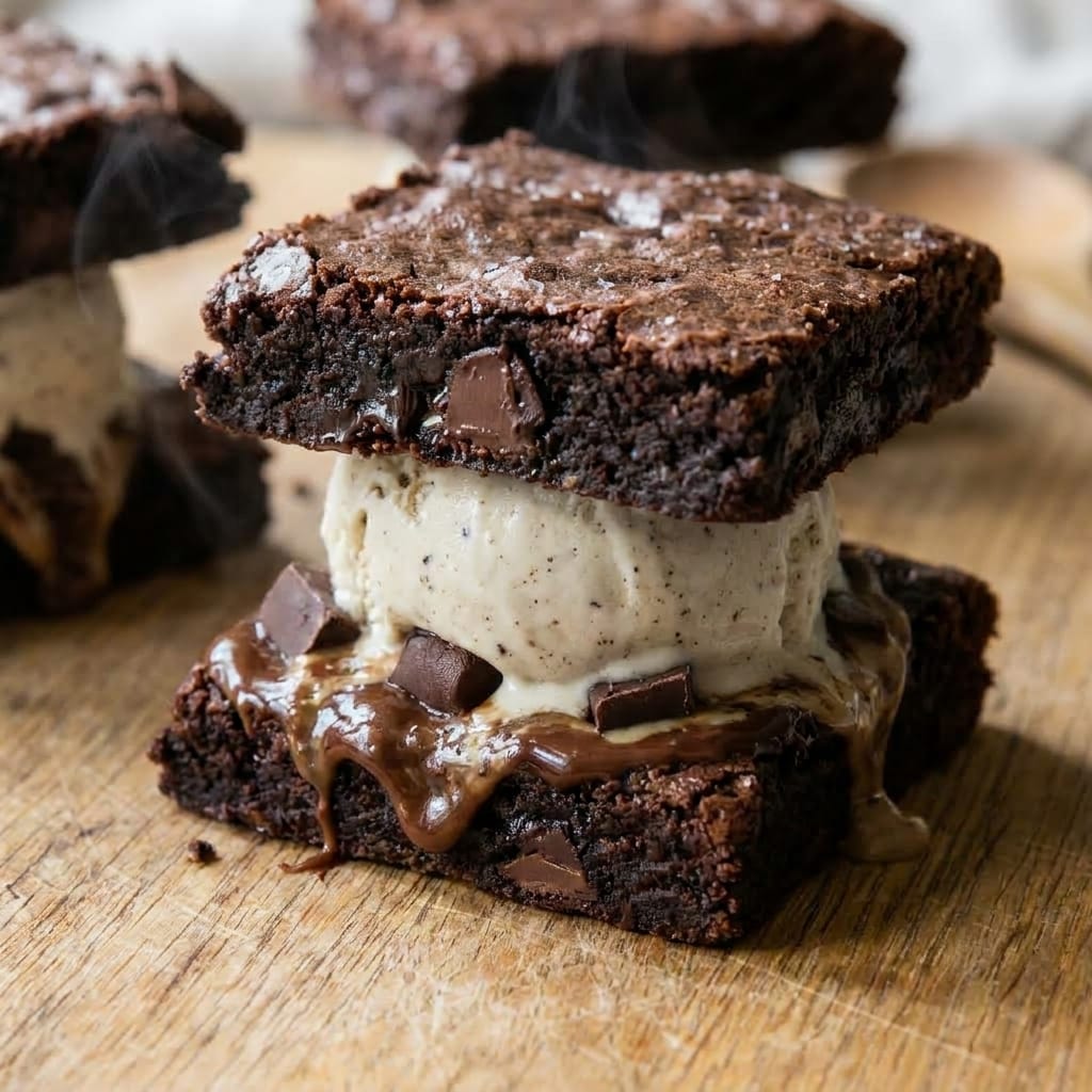 Tahini Brownie Ice Cream Sandwiches