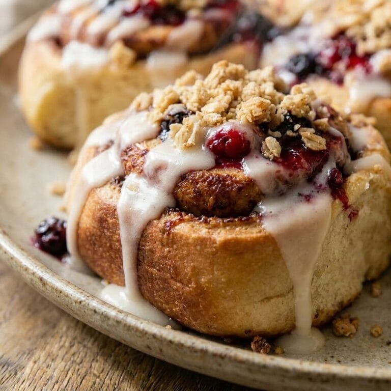 Patriotic Berry Crumble Cinnamon Rolls