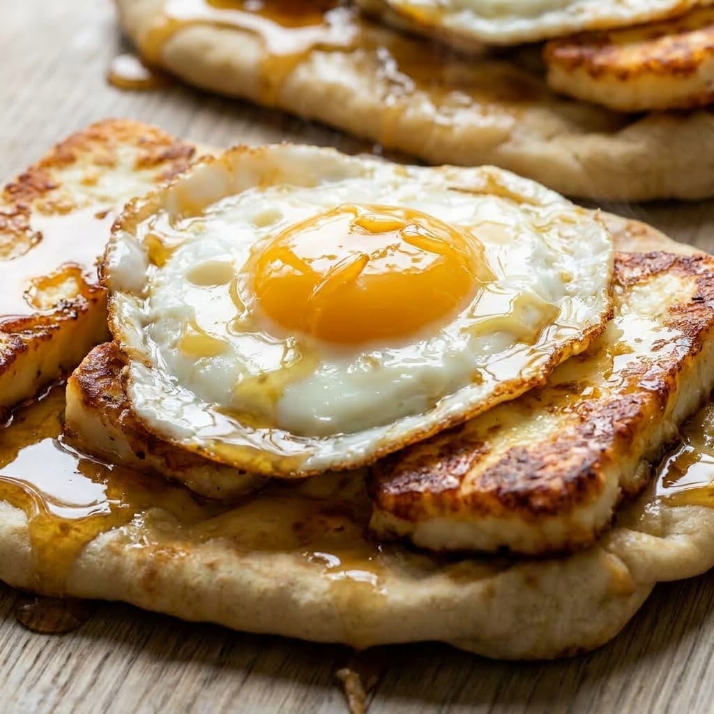 Hot Honey Halloumi Breakfast Flatbreads