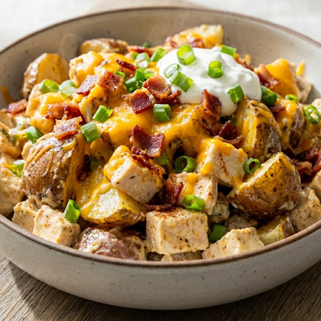 Loaded Baked Potato Chicken Salad Bowl