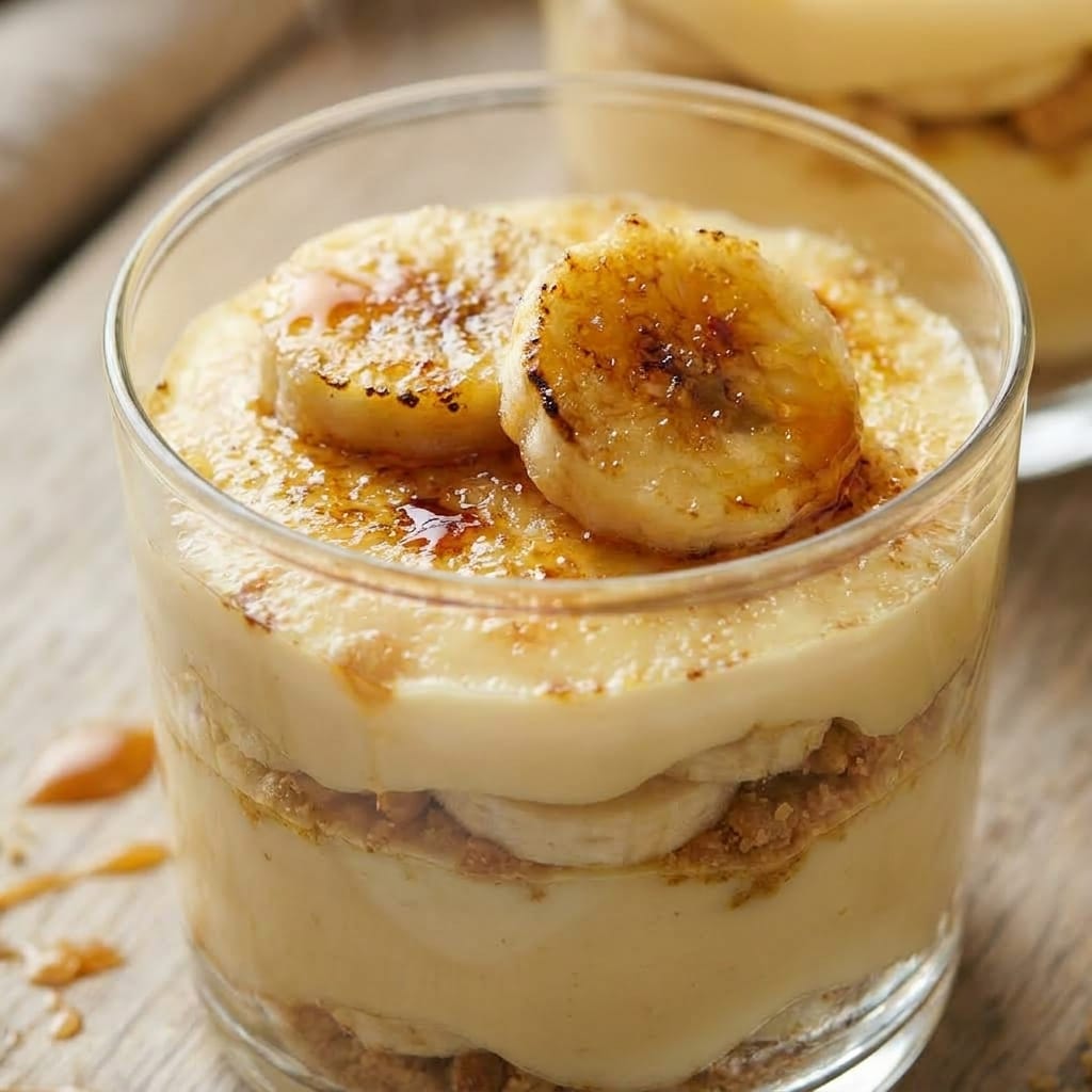 Brûléed Banana Pudding Cups with Cookie Crunch