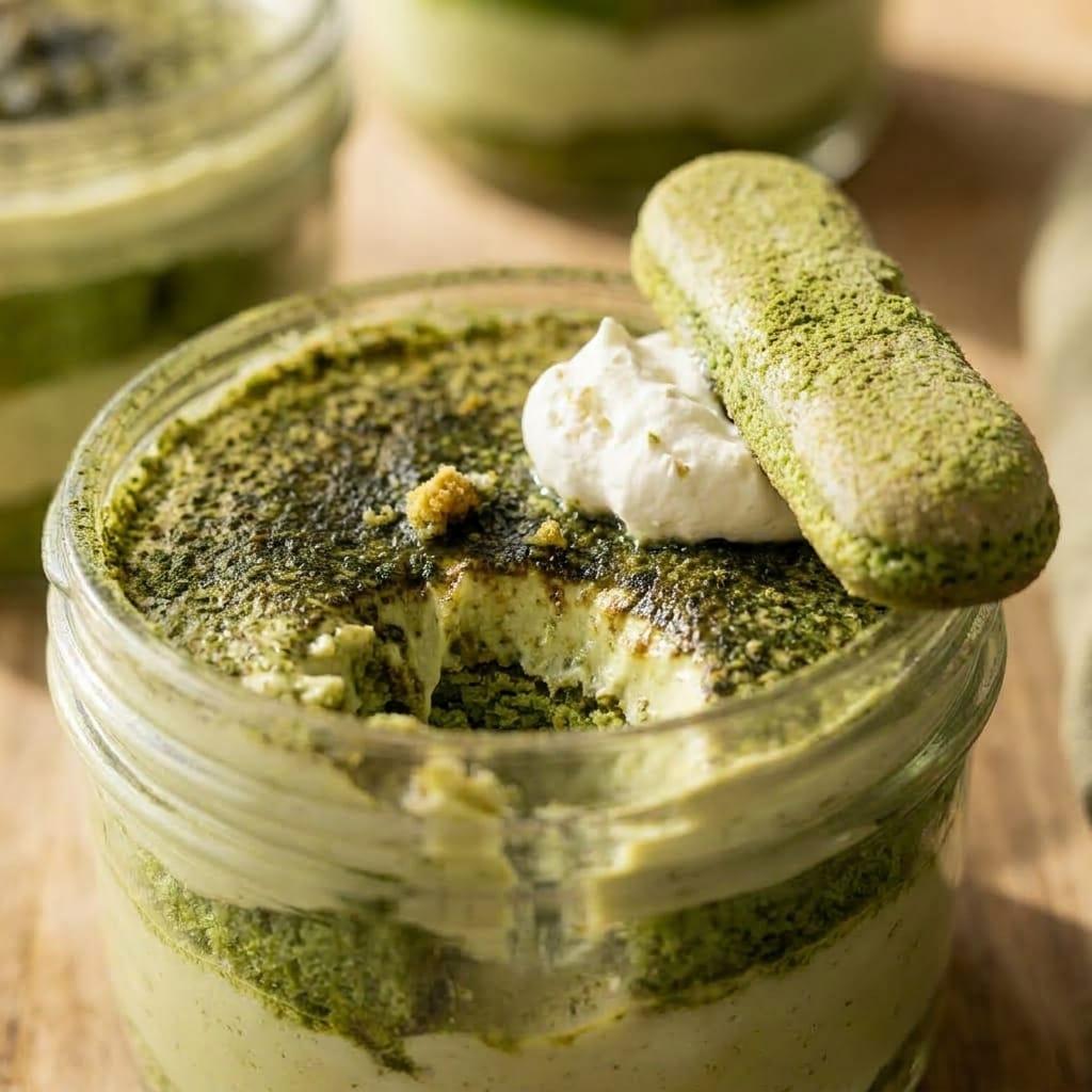 Matcha Tiramisu Pudding Jars
