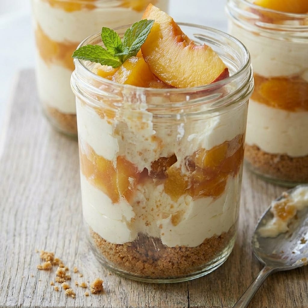 10-Minute Peach Cheesecake Cups