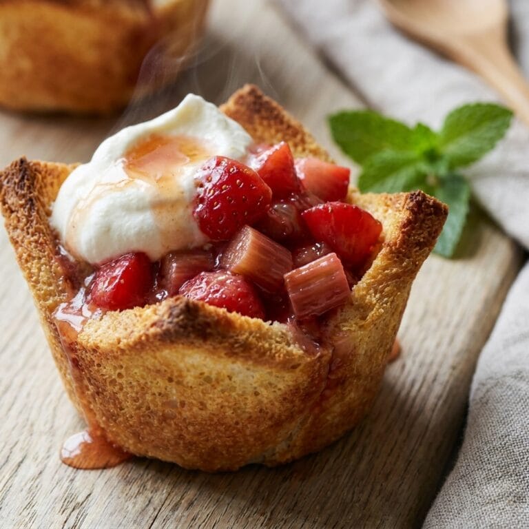 Strawberry Rhubarb Whipped Cream Toast Crunch Cups