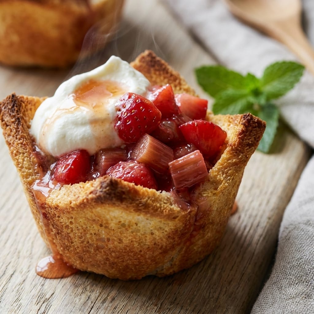 Strawberry Rhubarb Whipped Cream Toast Crunch Cups
