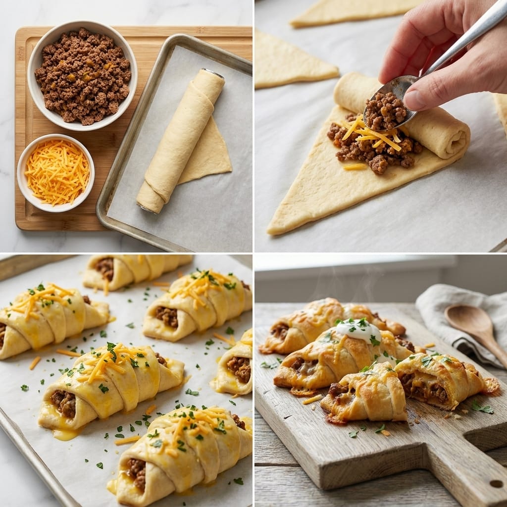Cheesy Taco Stuffed Crescent Bake Rolls