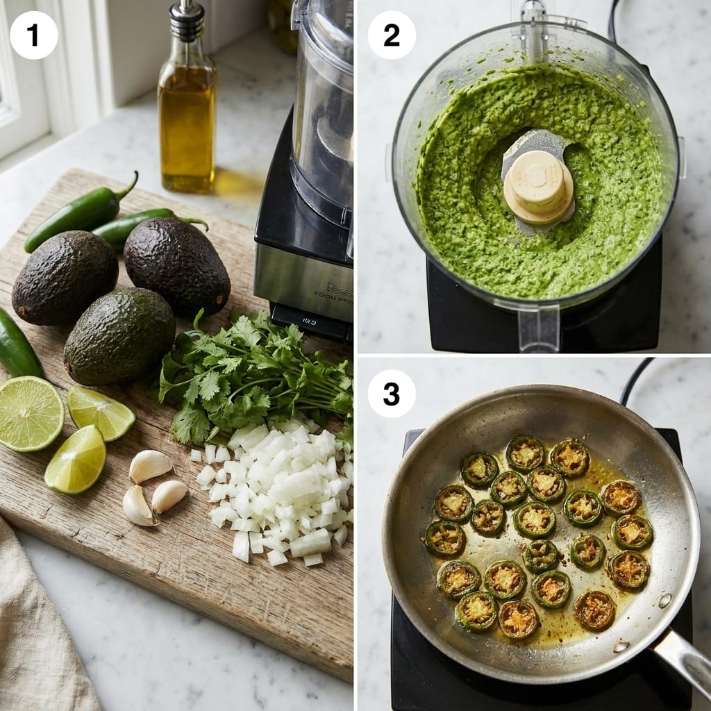 Creamy Avocado Salsa Verde with Crispy Jalapeño Topping