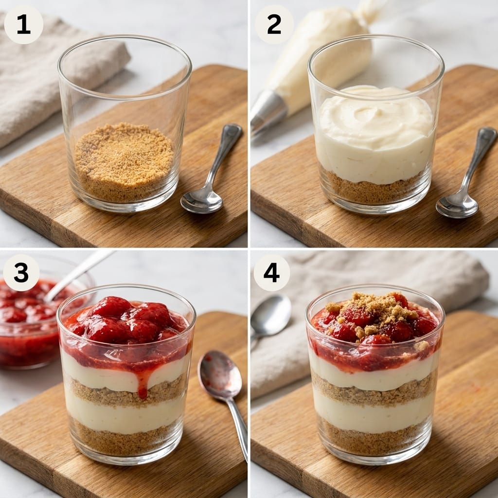 Strawberry Cheesecake Crunch Dessert Cups