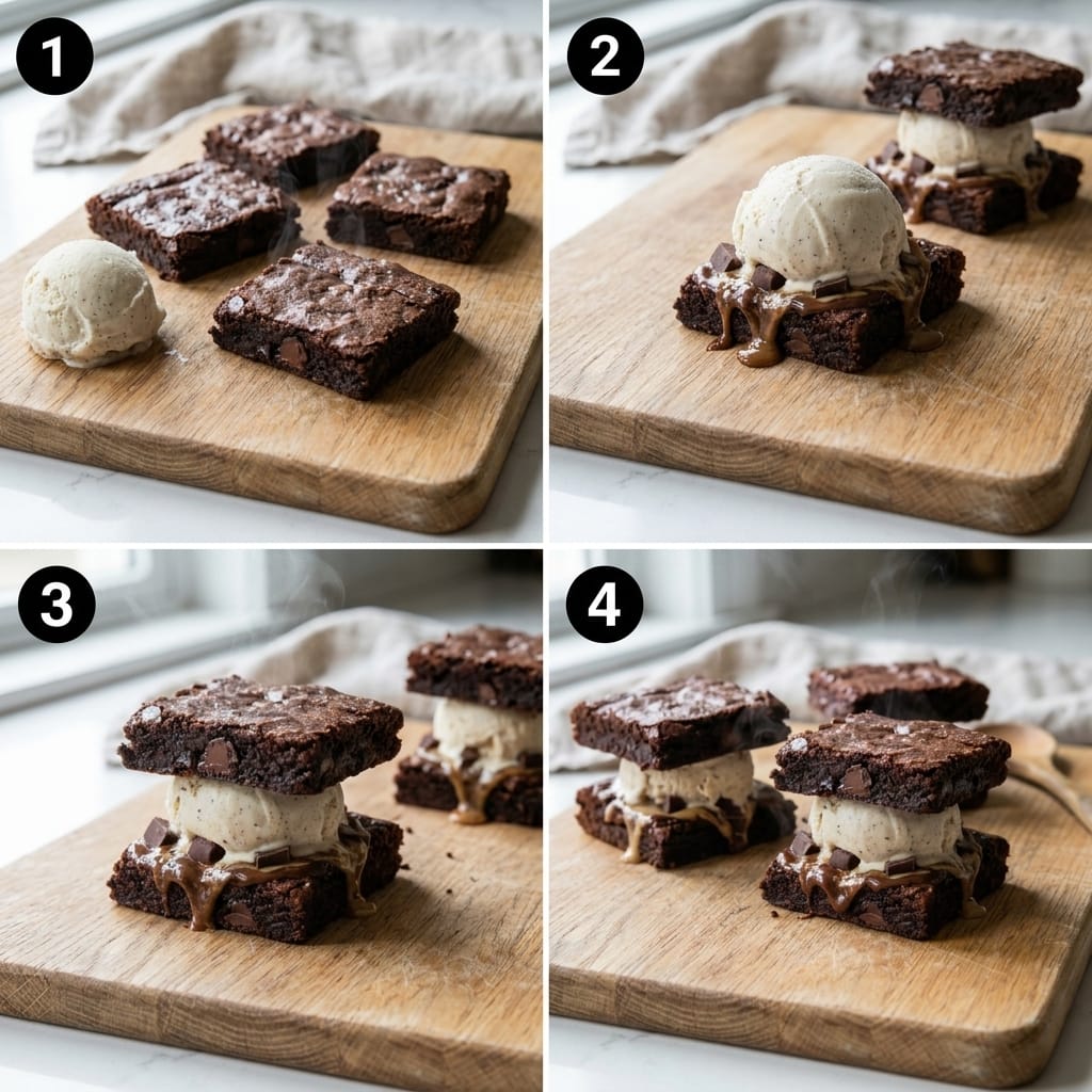 Tahini Brownie Ice Cream Sandwiches