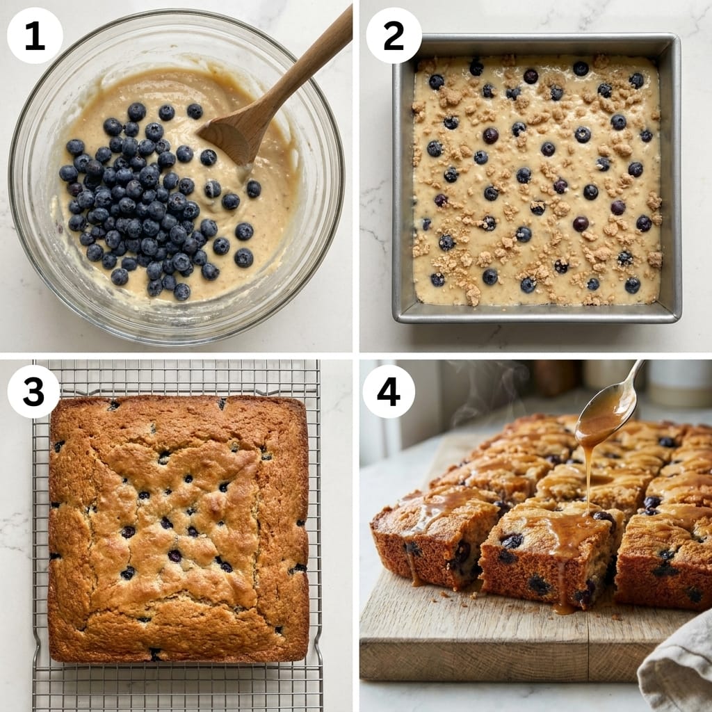 Brown Butter Blueberry Pancake Sheet Cake