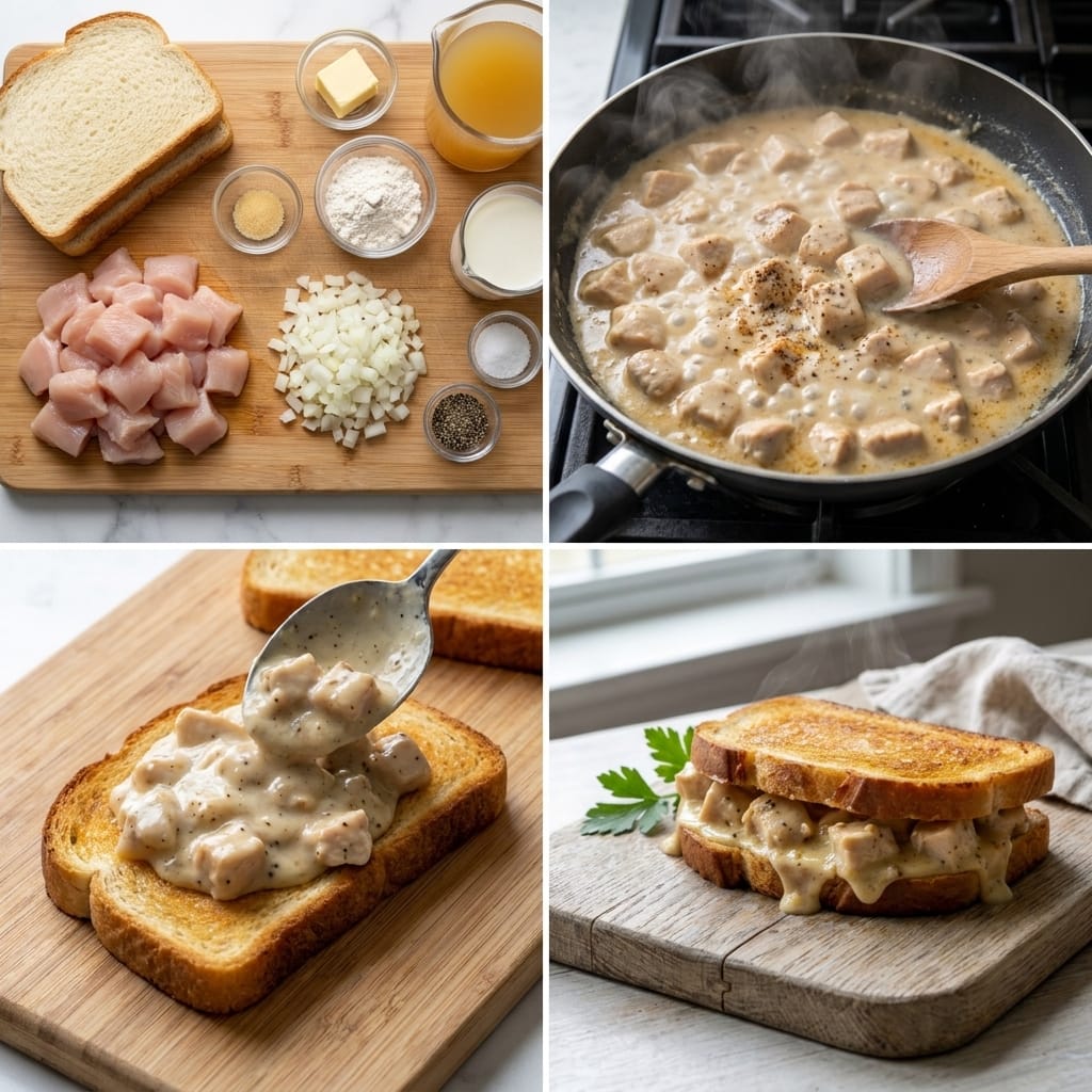 Brown Butter Garlic Chicken Alfredo Toastie