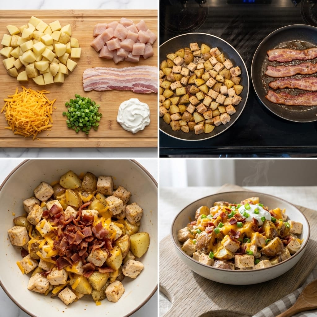 Loaded Baked Potato Chicken Salad Bowl