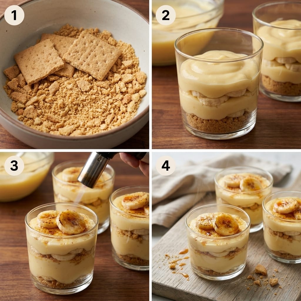 Brûléed Banana Pudding Cups with Cookie Crunch