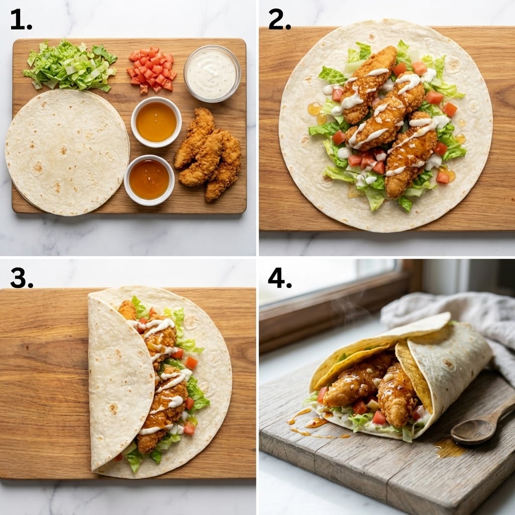 Brown Butter Hot Honey Chicken Tender Crunch Wrap