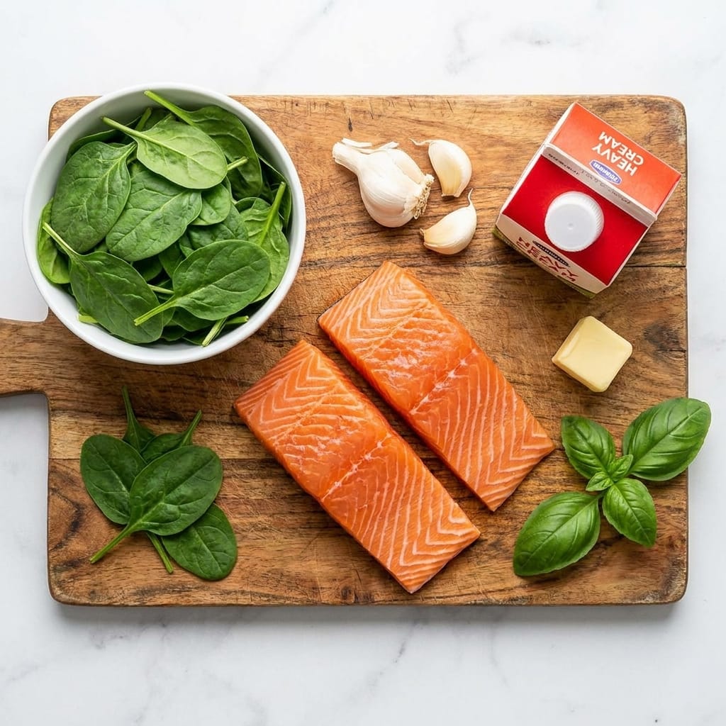 Creamy Tuscan Salmon with Garlic Spinach Sauce