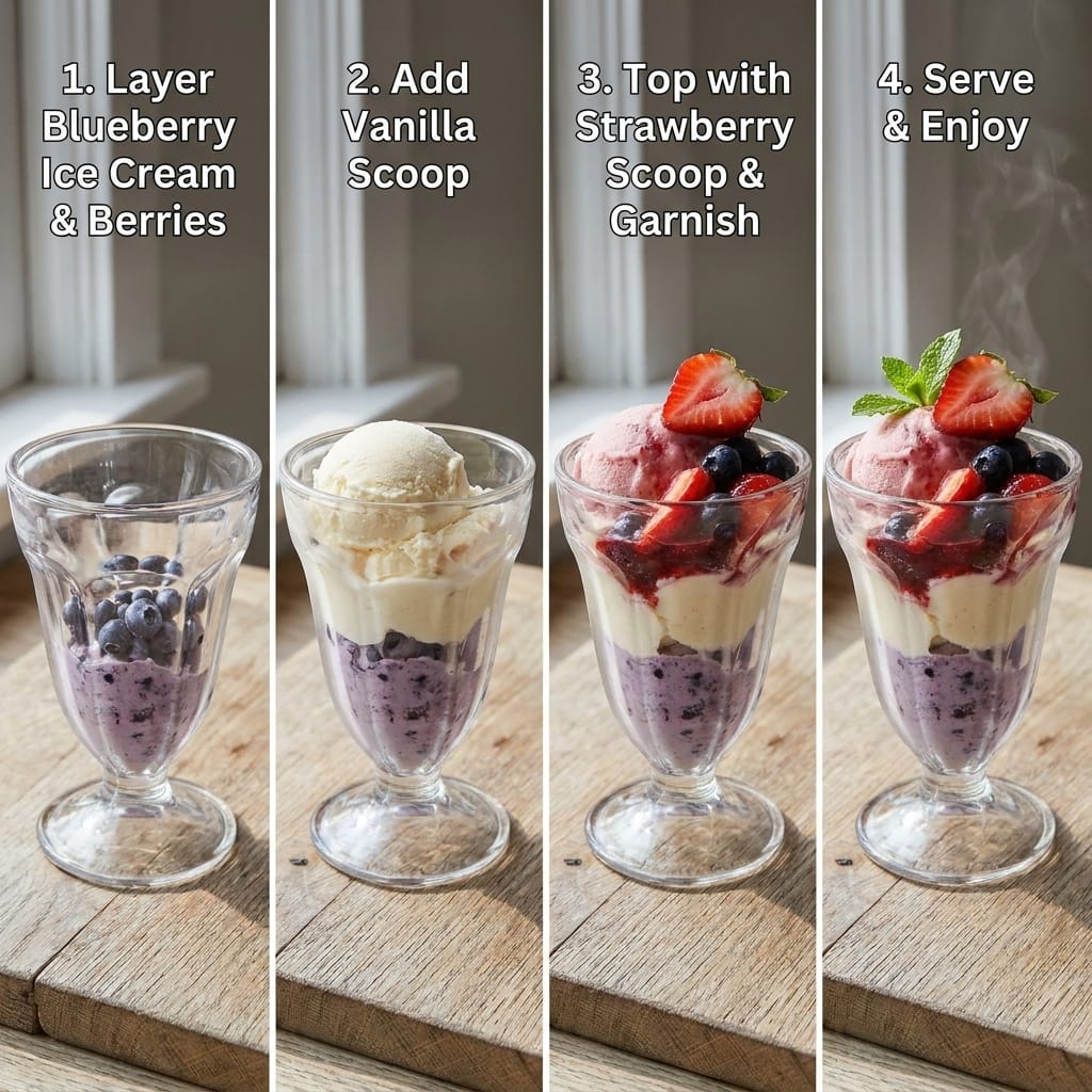 Red & White & Blue Layered Ice Cream Sundae Cups