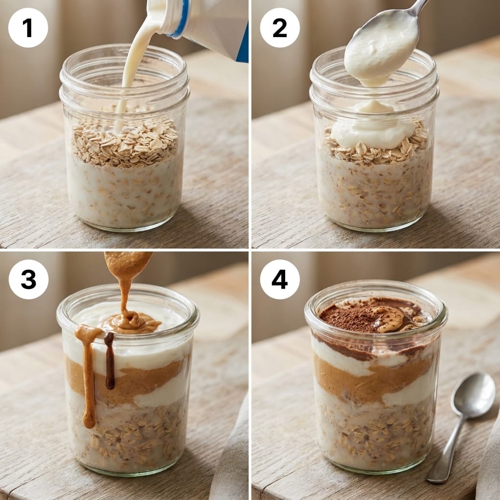 Chocolate Peanut Butter Overnight Oats Cups