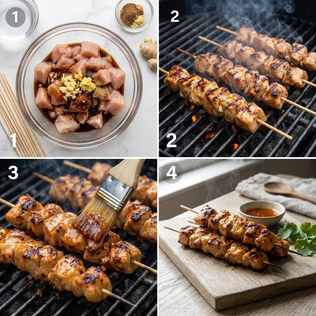 Hot Honey Grilled Chicken Skewers