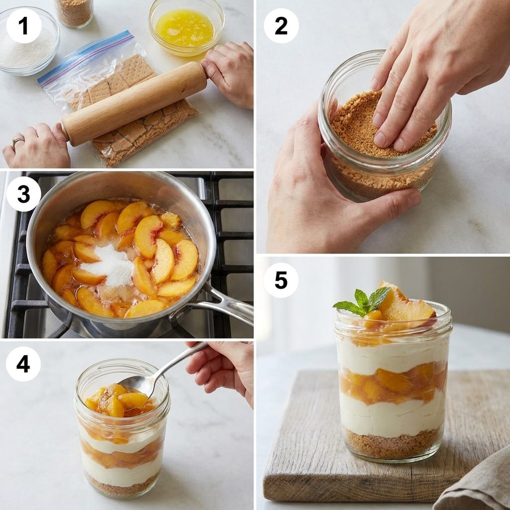 10-Minute Peach Cheesecake Cups