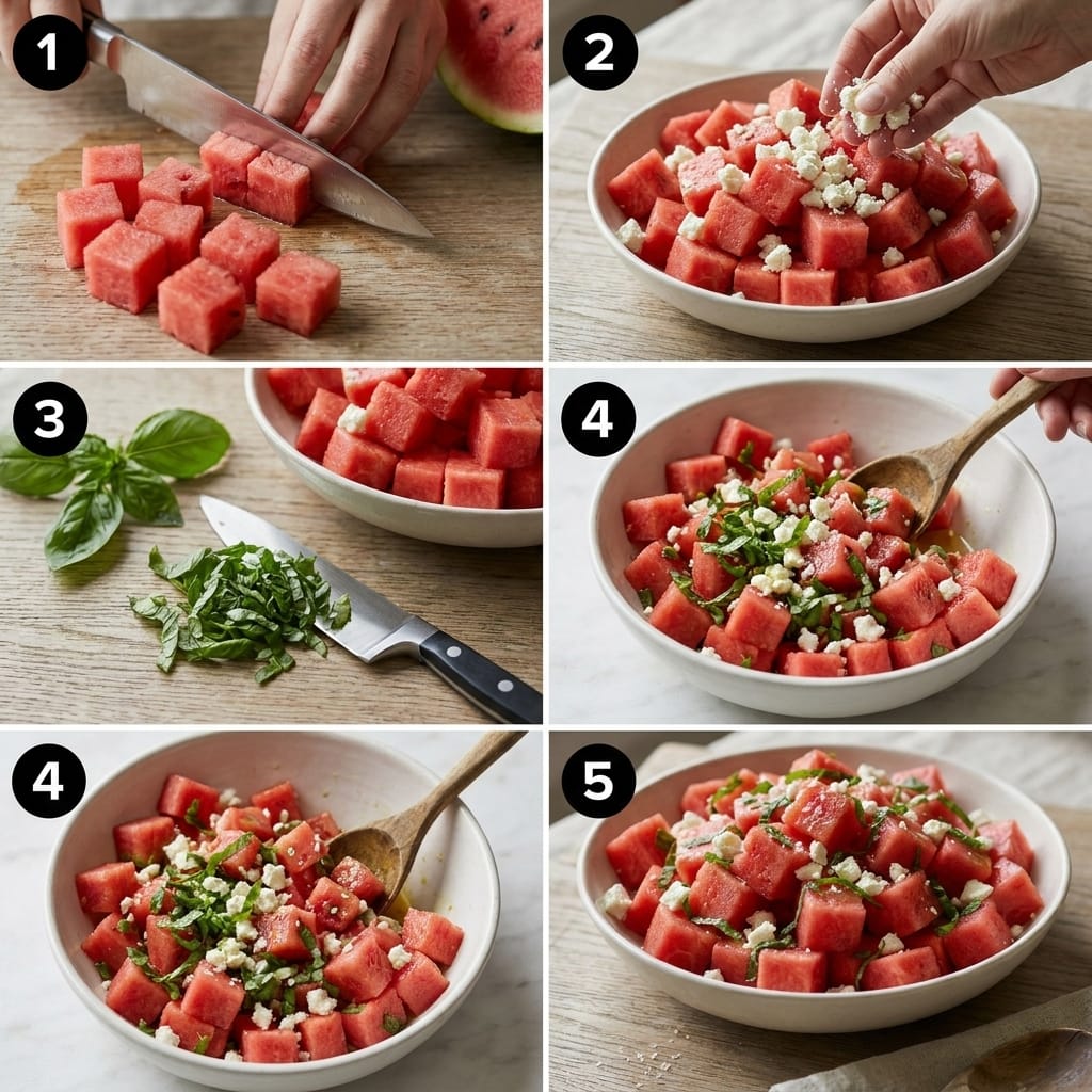 Refreshing Watermelon Feta Salad with Honey Lime Dressing